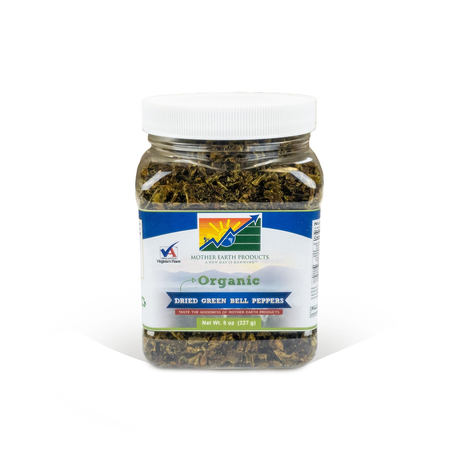 Organic Dried Green Bell Peppers Quart Jar